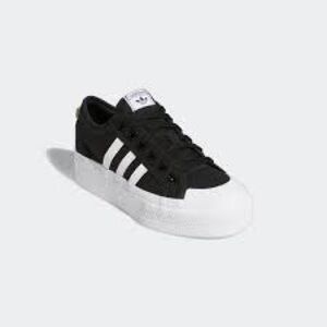 Adidas Nizza Black White Platform Sneakers Shoes Size 9
